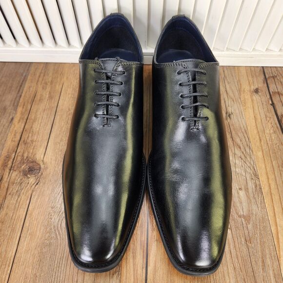 Jump New York Monaco Oxfords Dress Shoes Mens Sz 12M Black Leather Preppy Formal